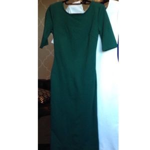 Forest Green Color Midi Dress